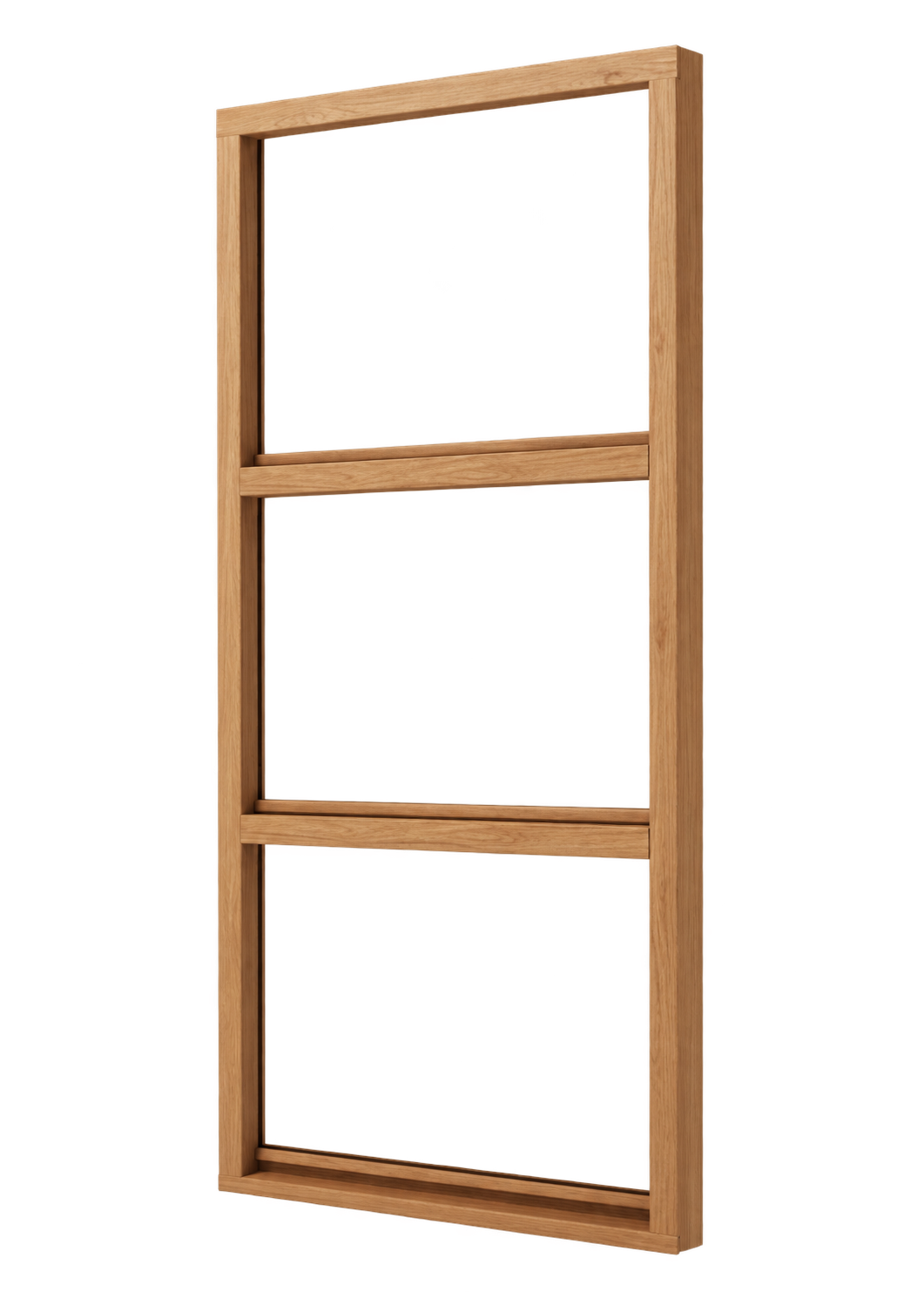 Vast glas | 3 vakken verticaal | hout