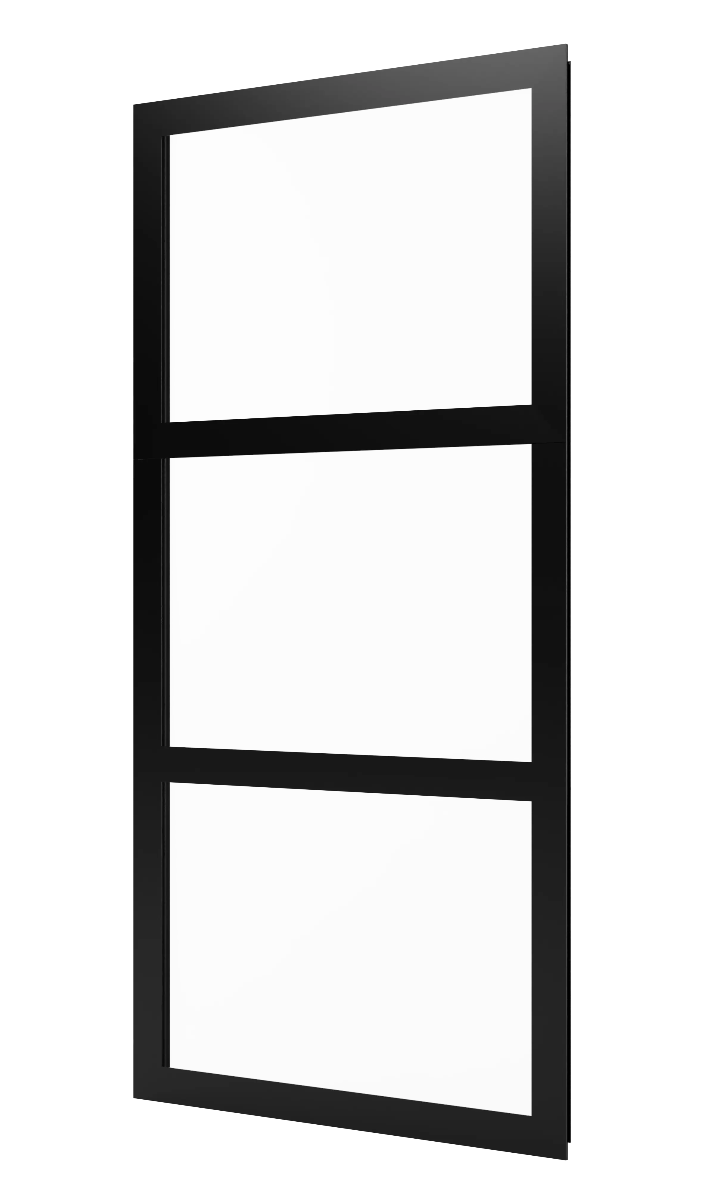 Vast glas | 3 vakken verticaal | aluminium