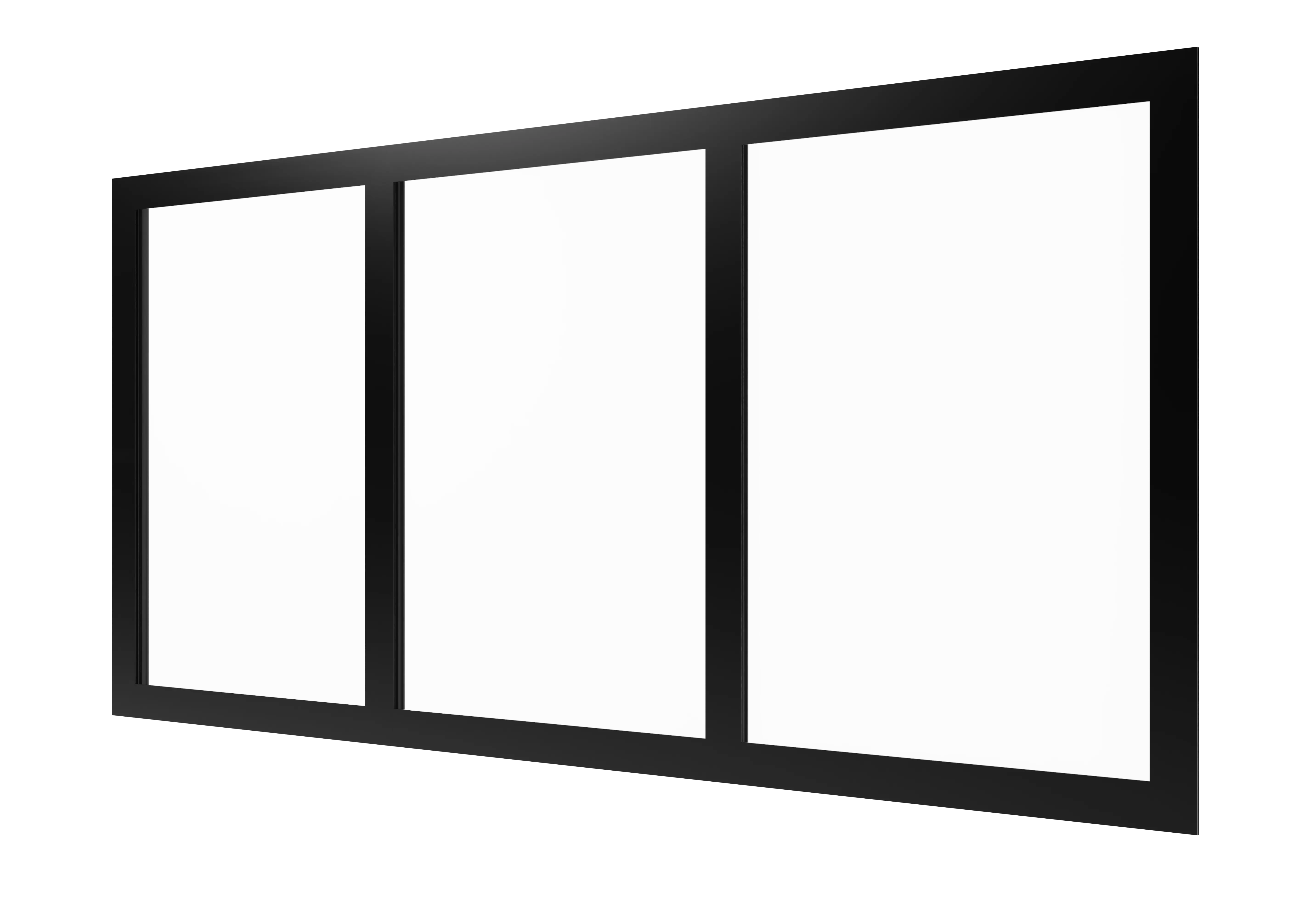 Dreiteilig festverglastes Aluminium mit horizontaler Teilung